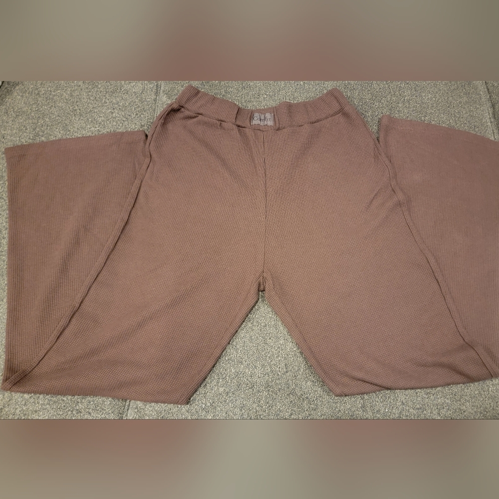 Comfrt Waffle Knit Brown Pants